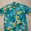 Hawaii Blue Plumeria Flowers Hawaiian Shirt