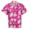 Hawaiian Shirt Aloha Hibiscus Chaba Leisure Beach Holiday Pink