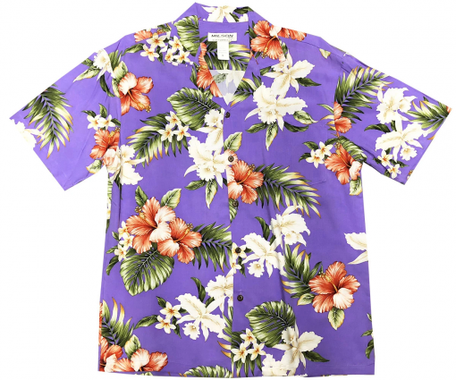 Kahala Hibiscus Purple Hawaiian Shirt