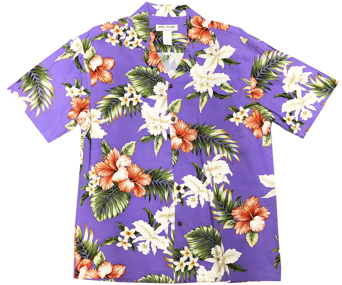 Kahala Hibiscus Purple Hawaiian Shirt - Pick A Quilt