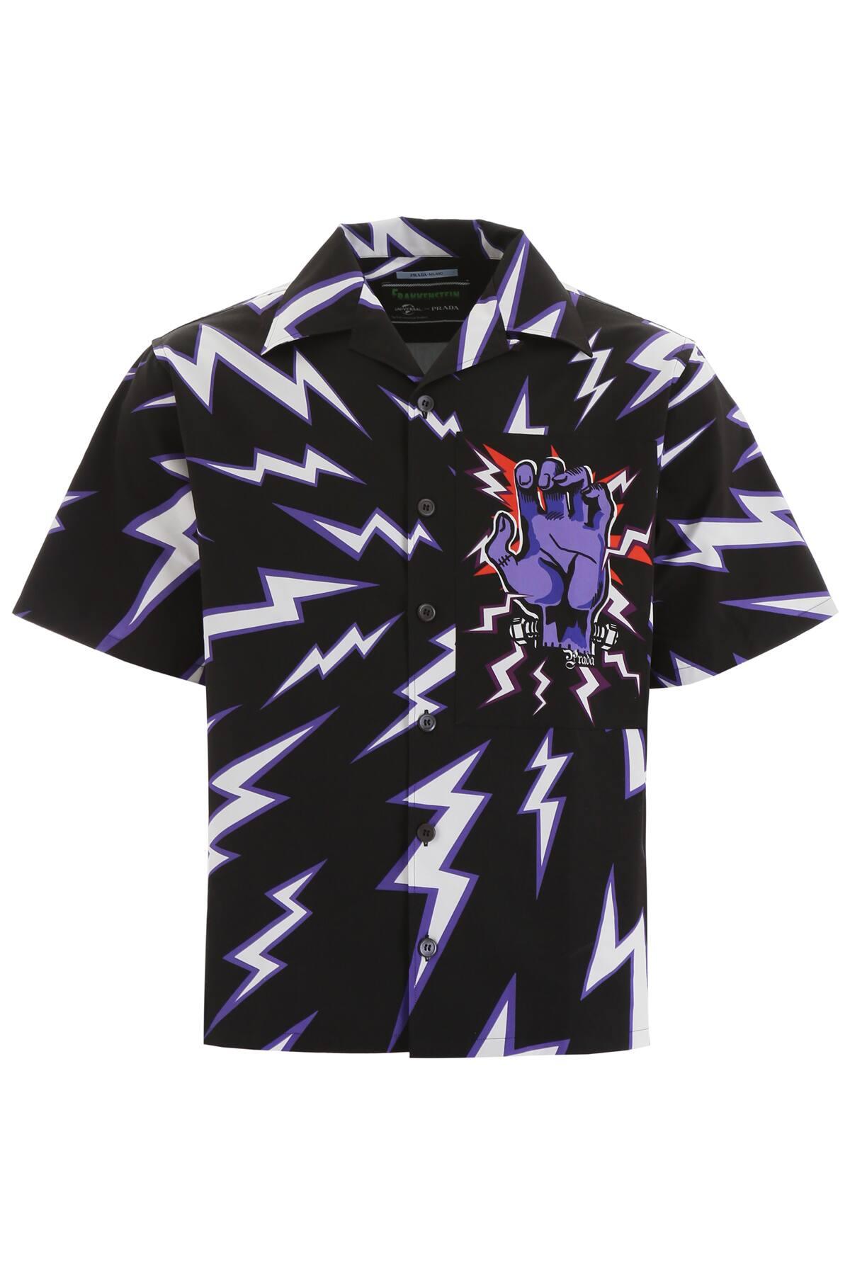 Lightning Bolt Print Hawaiian Shirt - Pick A Quilt