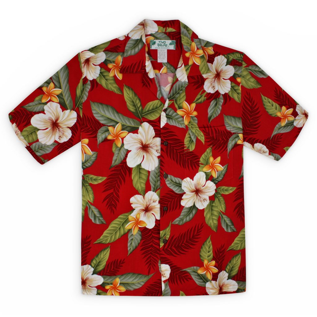 Men's Hawaiian Shirt Hibiscus Flower Print Beach Party Aloha Camp