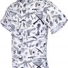 Men's Hawaiian Guns And Skulls Shirt