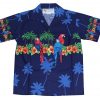 Men's Hibiscus Parrot Cruise Luau Hawaiian Shirt