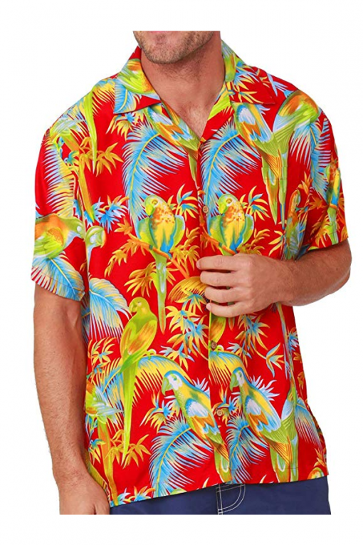 Men's Parrot Red Hawaiian Shirt