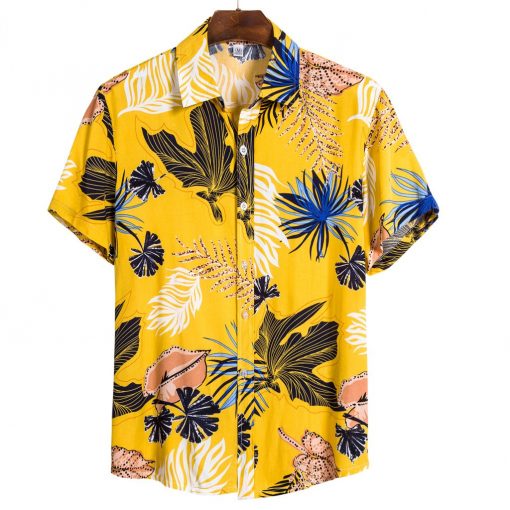 Men's Summer Beach Hawaiian Shirt Brand Short Sleeve Floral Shirts Men ...