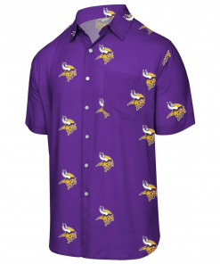 Minnesota Vikings Mini Print Logo Purple Hawaiian Shirt