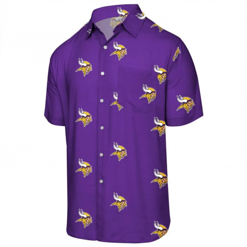 Minnesota Vikings Mini Print Logo Purple Hawaiian Shirt