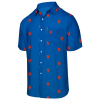 New York Mets Mini Print Logo Button Up Royal Hawaiian Shirt