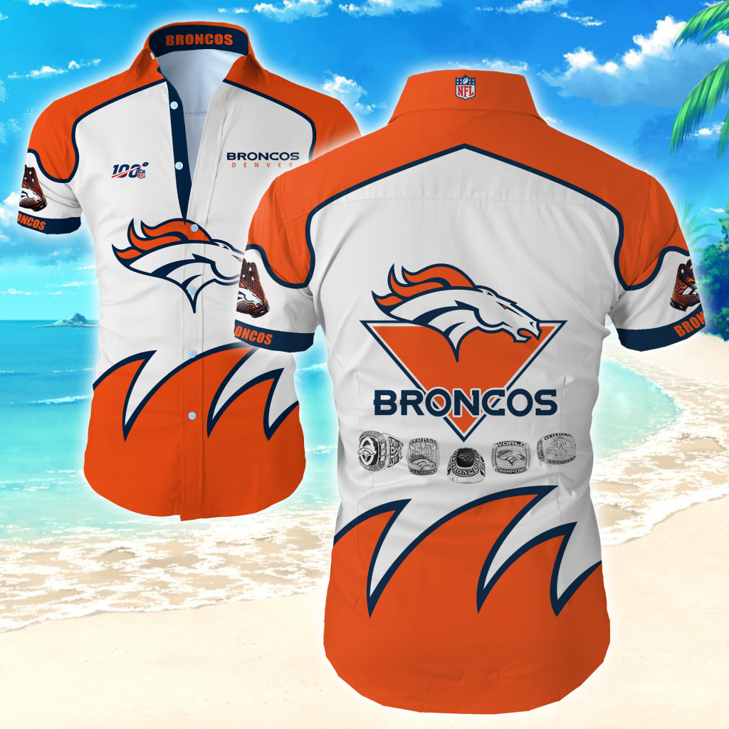 Nfl Denver Broncos Hawaiian Shirt Tropical Shirt Mens Floral Button Up