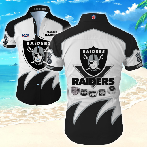 Nfl Las Vegas Raiders Hawaiian Shirt Tropical Shirt Mens Floral Button Up Shirt