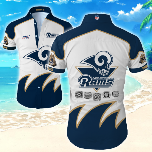 Nfl Los Angeles Rams Hawaiian Shirt  Tropical Shirt  Mens Floral Button Up Shirt