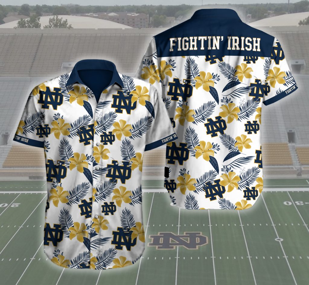 Notre Dame Logo Fighting Irish Hawaiian Shirt Pick A Quilt