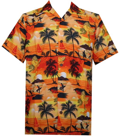 Orange Hawaiian Shirt Aloha Beach At Sunset