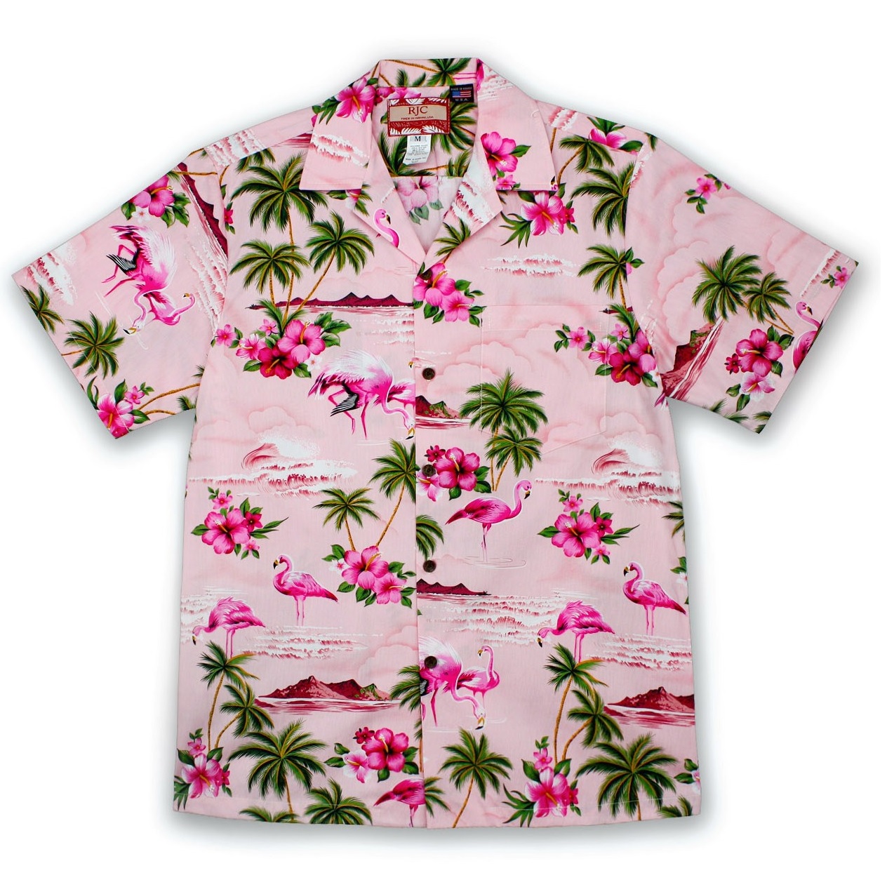 pink flamingo button up shirt