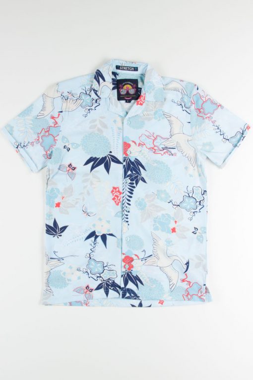 Retro Pastel Cranes Hawaiian Shirt