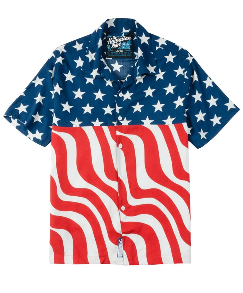 Stars And Stripes American Flag Hawaiian Shirt - Pick A Quilt
