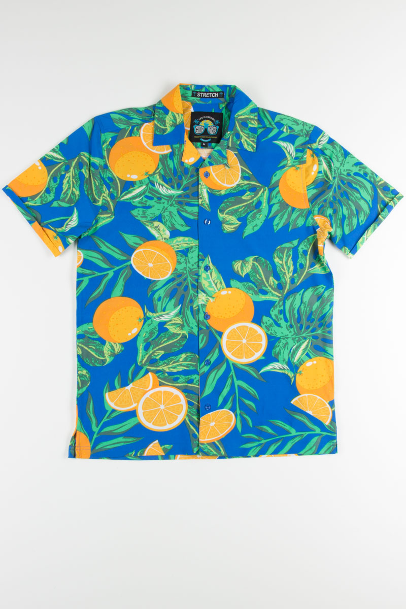 Tropical Fruits Orange Hawaiian Shirt - Pick A Quilt