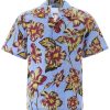 Tropical Yellow Purple Hibiscus Hawaiian Shirt