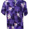 Two Palms Midnight Orchid Men's Hawaiian Aloha Shirt In Purple