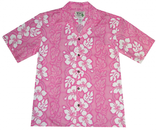 White Hibiscus Panel Hawaiian Shirt